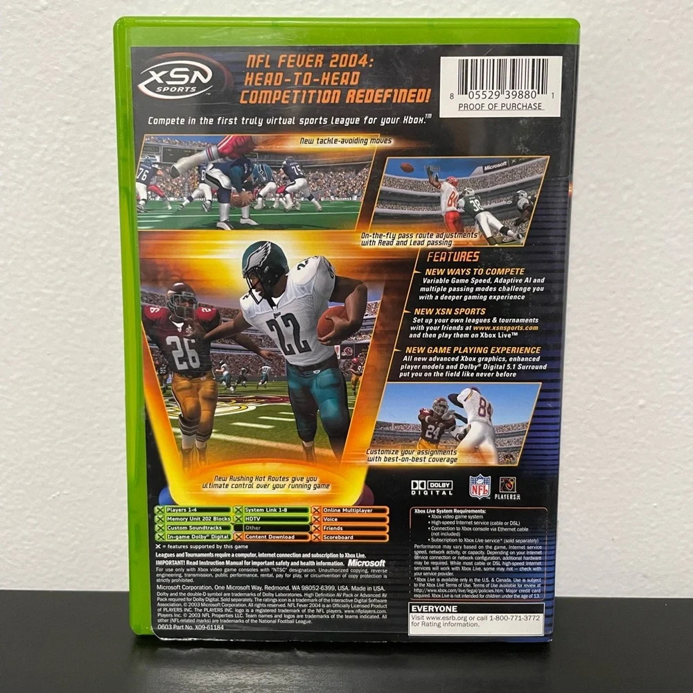 NFL Fever 2004 Xbox Original RARE Microsoft Company Store Purchase CIB